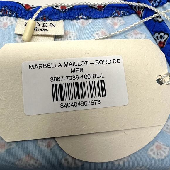 Doen Marbella Maillot Bord De Mer blue swimsuit one piece Size L CL - Picture 5 of 6